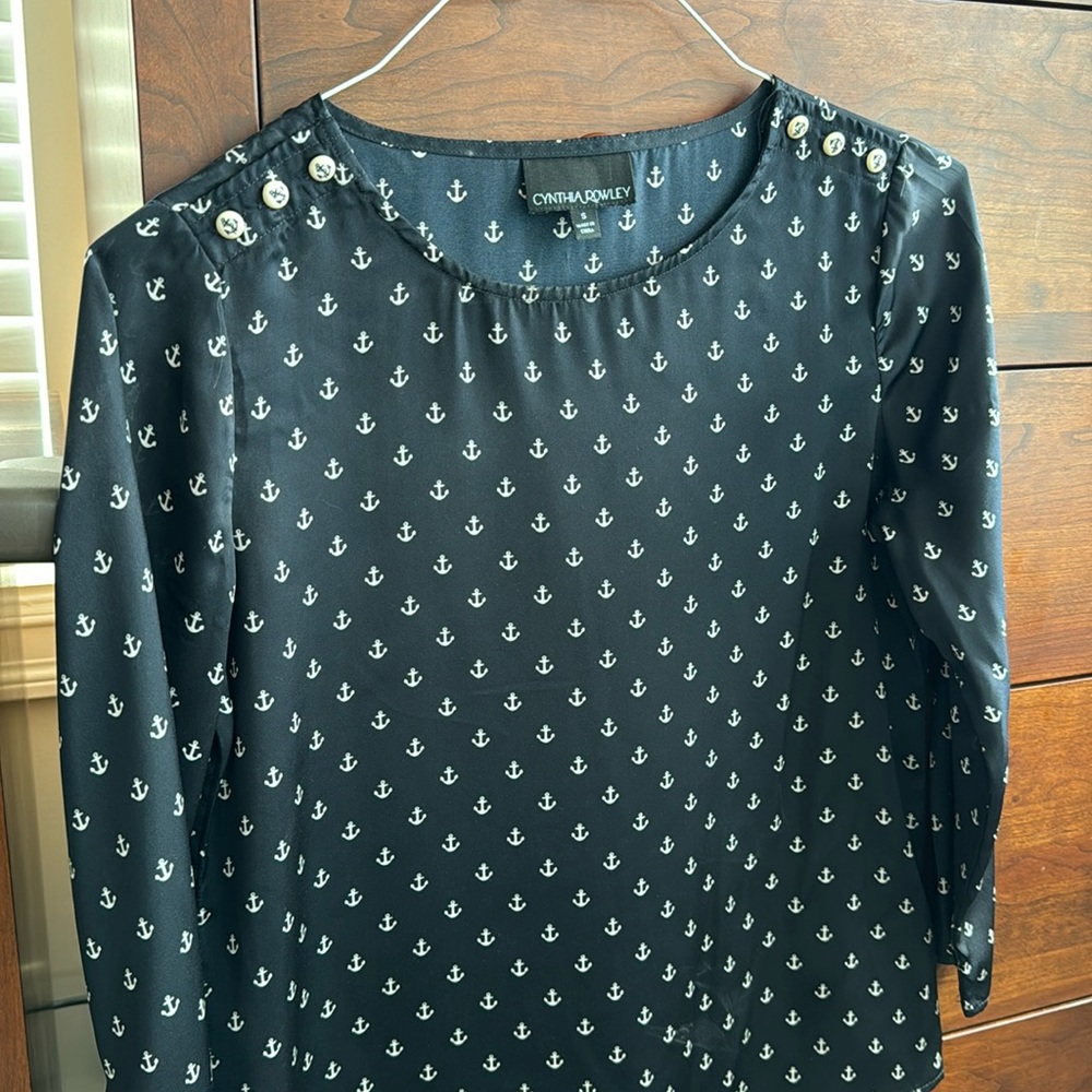 Cynthia Rowley Anchor Top Blouse